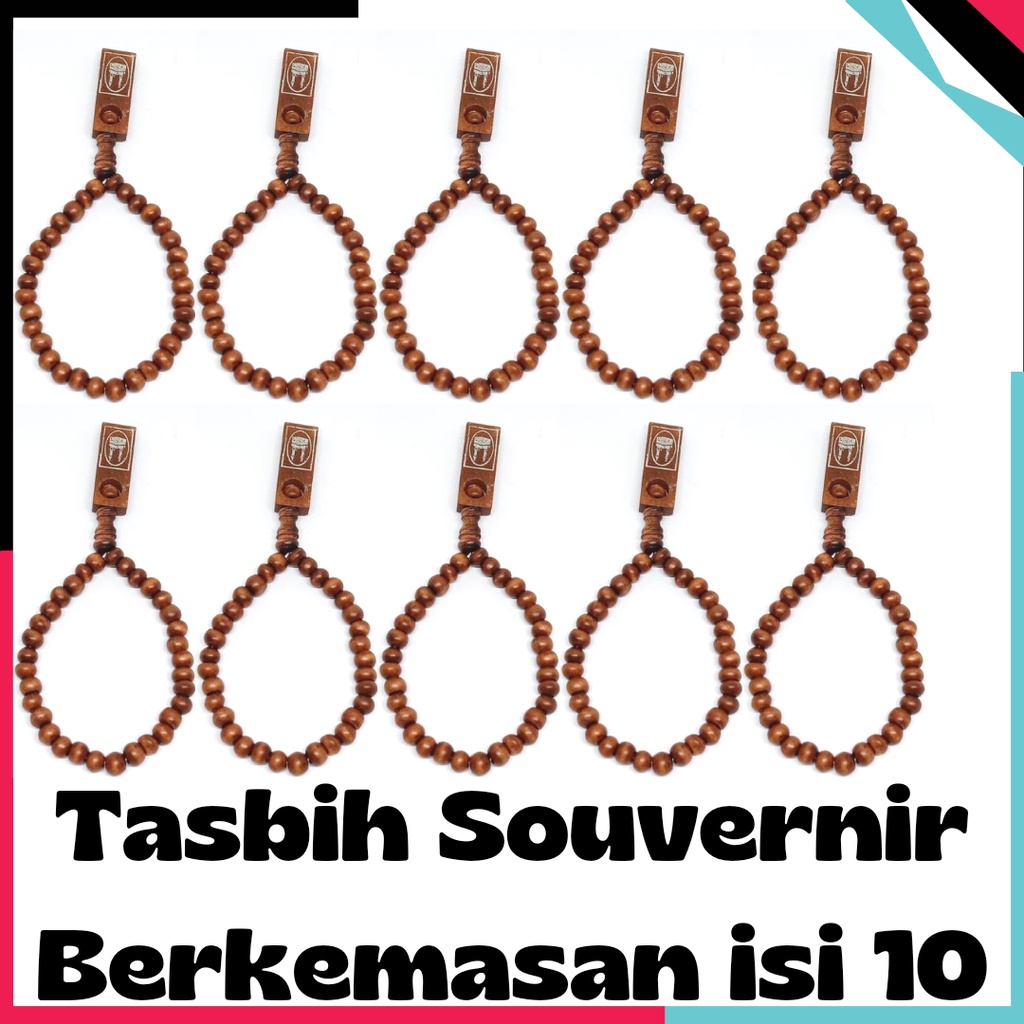 TASBIH KEMAS PLASTIK TASBIH KAYU ISI 33 TASBIH SOVENIR PERNIKAHAN SOVENIR TERLARIS SOVENIR HAJATAN