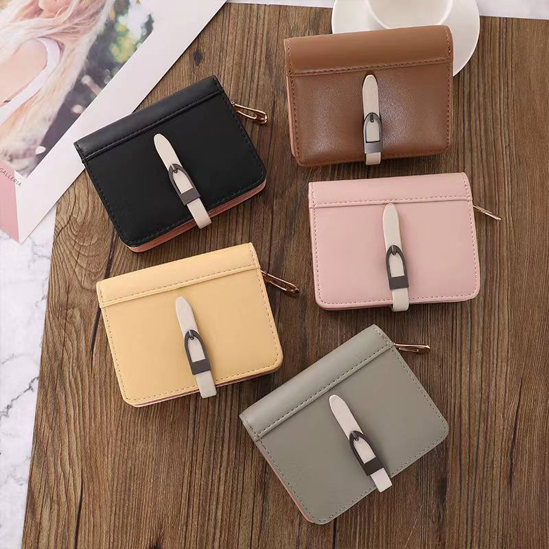 DOMPET KOREA LIPAT WANITA C102-87B KULIT IMPORT TEMPAT KARTU FOTO JAKARTA