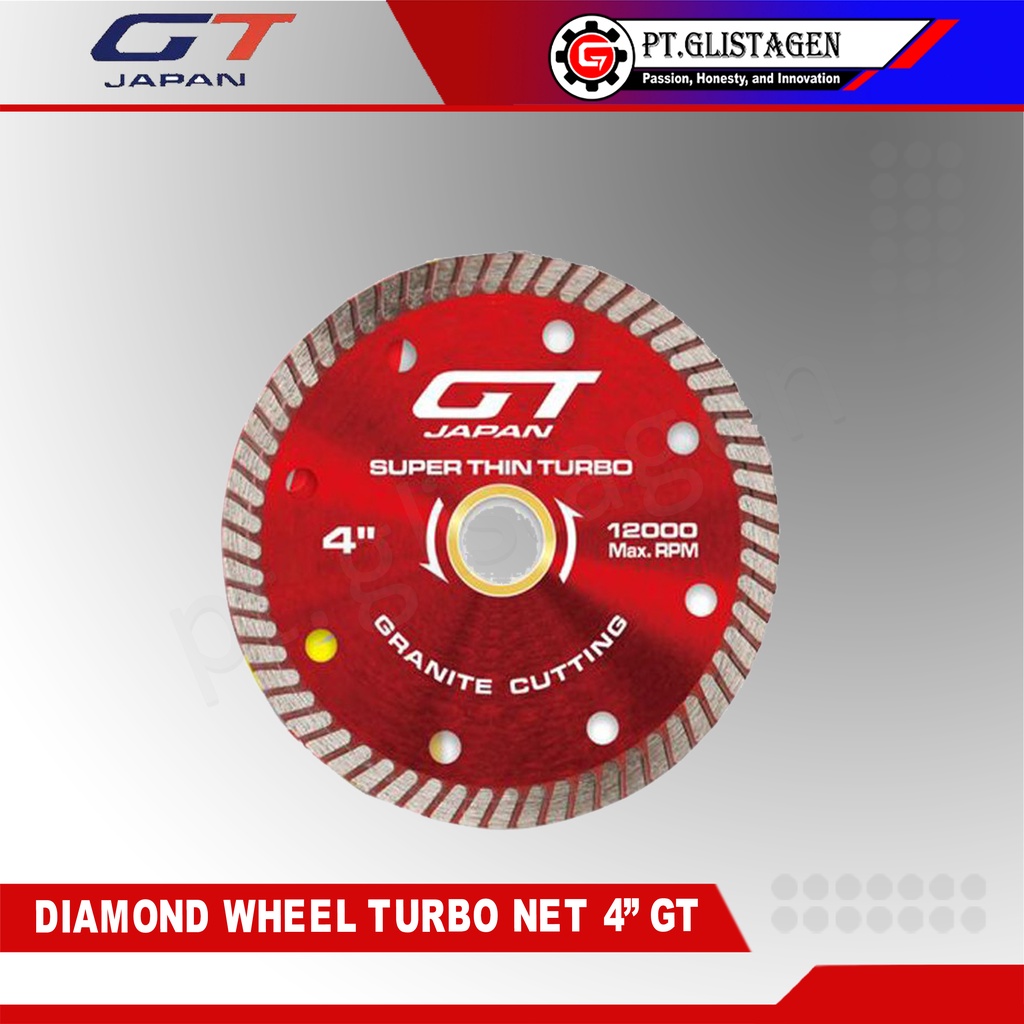 GT Diamond Wheel Turbo Super Thin Merah 4&quot; Mata Pisau Keramik Granit Marmer Universal