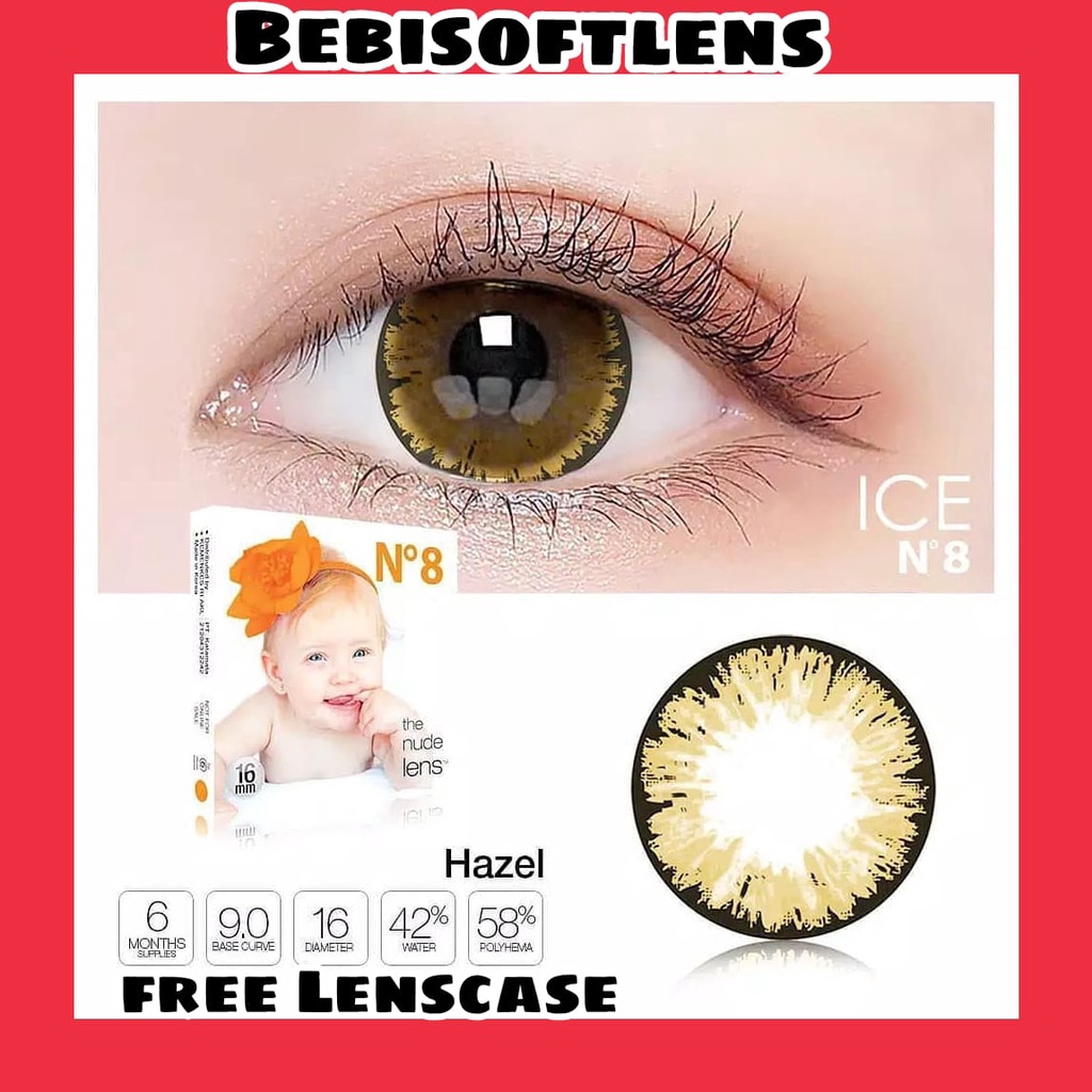 Softlens N8 DIA 16.00mm MINUS BLACK HAZEL GREY BLUE (-3.25 S/D -6.00) GRAY Lensa Kontak