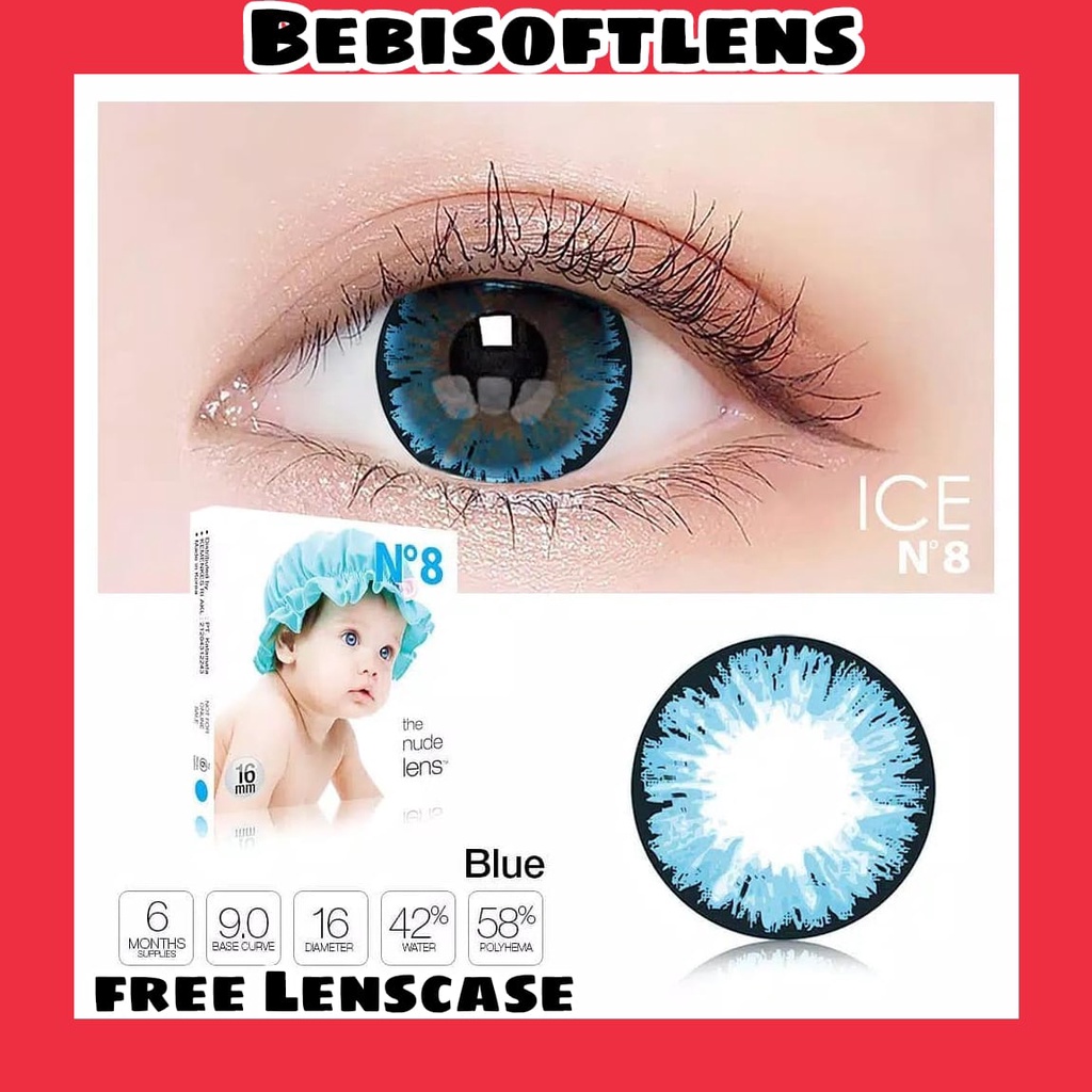 Softlens N8 DIA 16.00mm MINUS BLACK HAZEL GREY BLUE (-3.25 S/D -6.00) GRAY Lensa Kontak