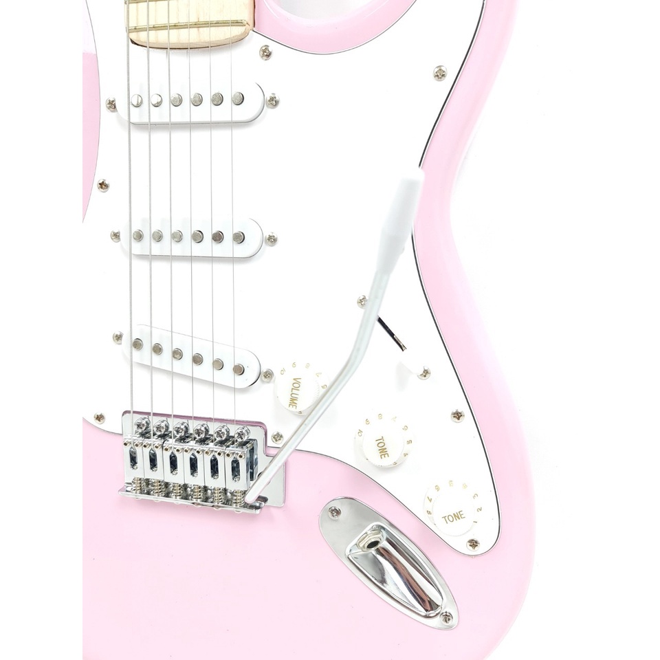 Gitar Elektrik Merk Fender Model Stratocaster Warna Shell Pink Bonus Tas dan Kabel Jack Listrik Strato Caster Murah Jakarta