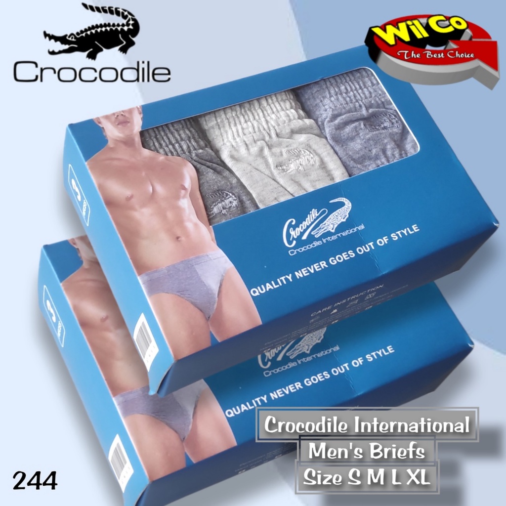 K244T - (DIJUAL PER 1 BOX ISI 3 Pcs) CELANA DALAM SEGITIGA PRIA CROCODILE SIZE S - XL