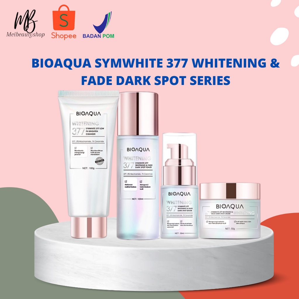 BIOAQUA SymWhite 377 Whitening &amp; Fade Dark Spot Paket Skincare Set With Flek Hitam Serum Wajah Glowing Pemutih Wajah 30ml