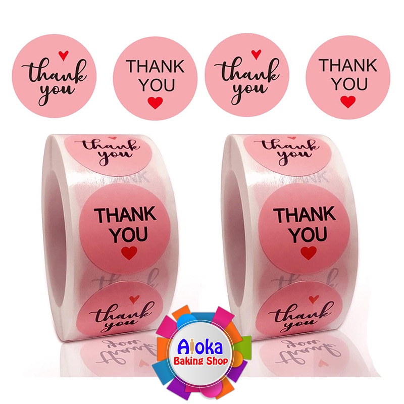 

500Pcs Sticker Thank You Stiker Terima Kasih Label Bulat 25MM Seri5
