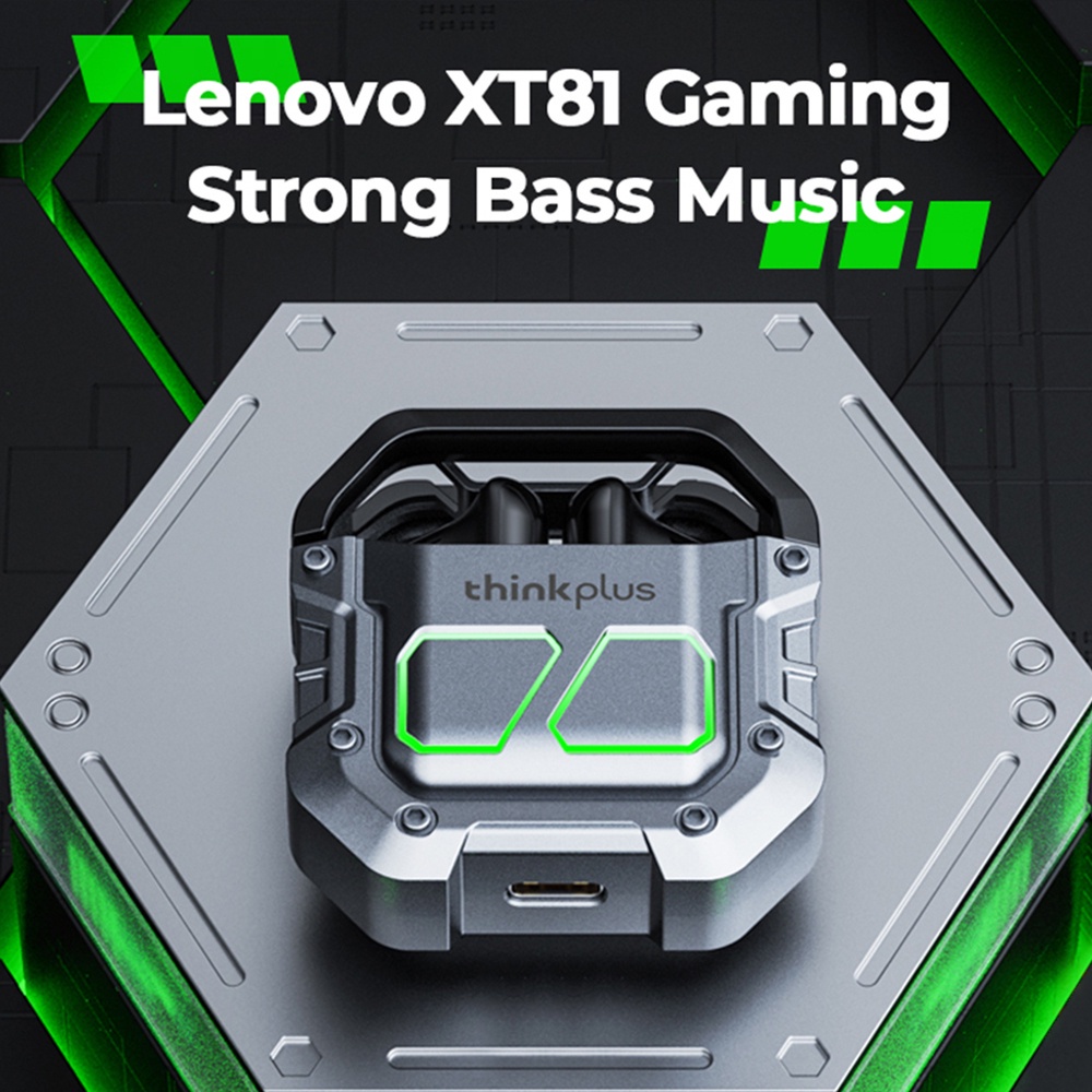 Thinkplus Lenovo XT81 Bluetooth Earphone Gaming Headphone Headset TWS-v5.3 permainan sinyal lebih terkonsentrasi dan kuat