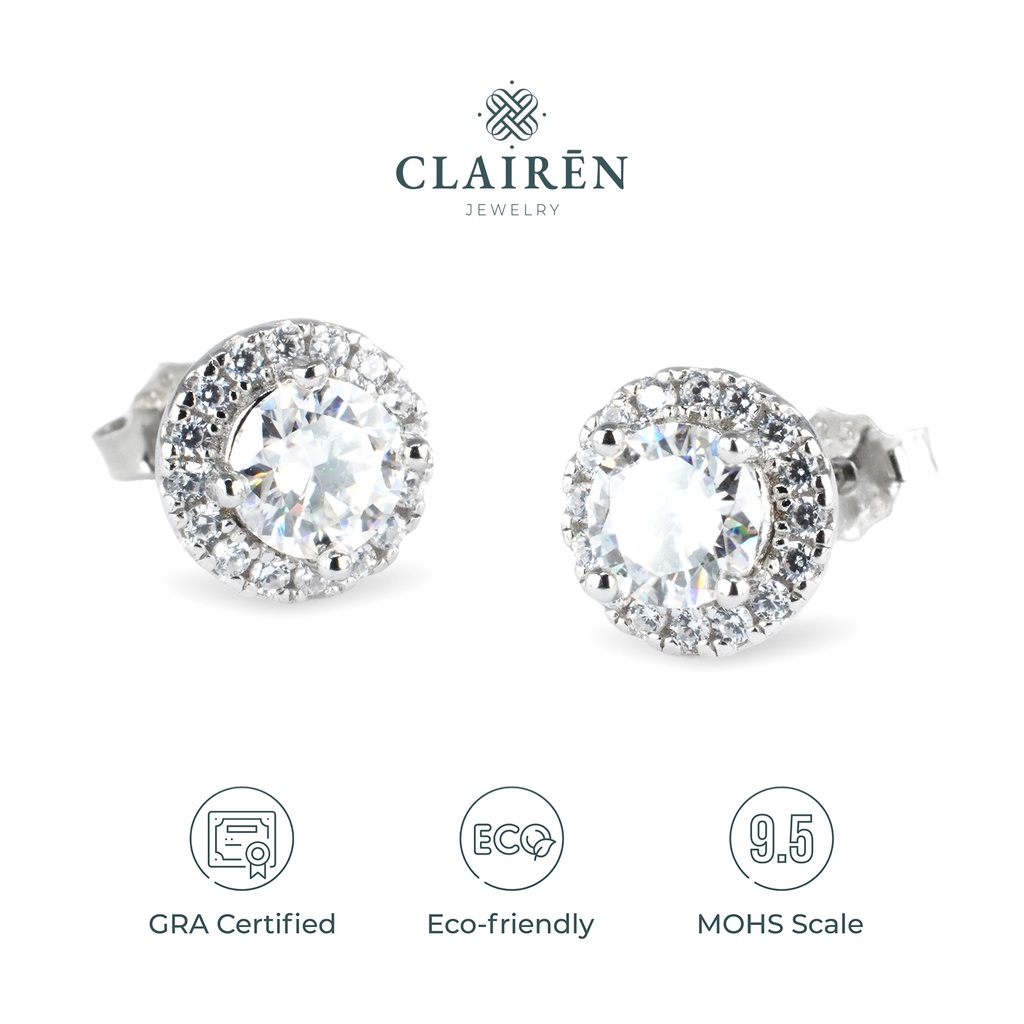 [CLAIREN] Iris Diamond Earrings | Anting Berlian Moissanite Sertifikat Diamond GRA