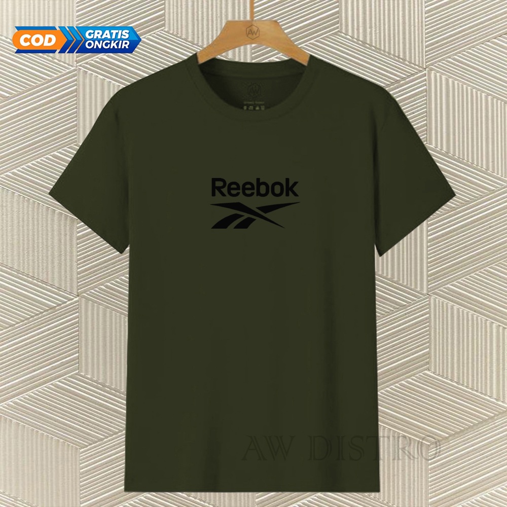 COD Baju Kaos Distro Rbk Tex Hitam Premium Quality Lengan Pendek