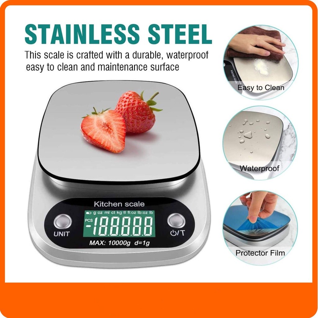 (COD) 10kg LCD Digital Scale Digital Kitchen Scale Penimbang Digital TImbang Digital Penimbang Makanan Food Scale 305#