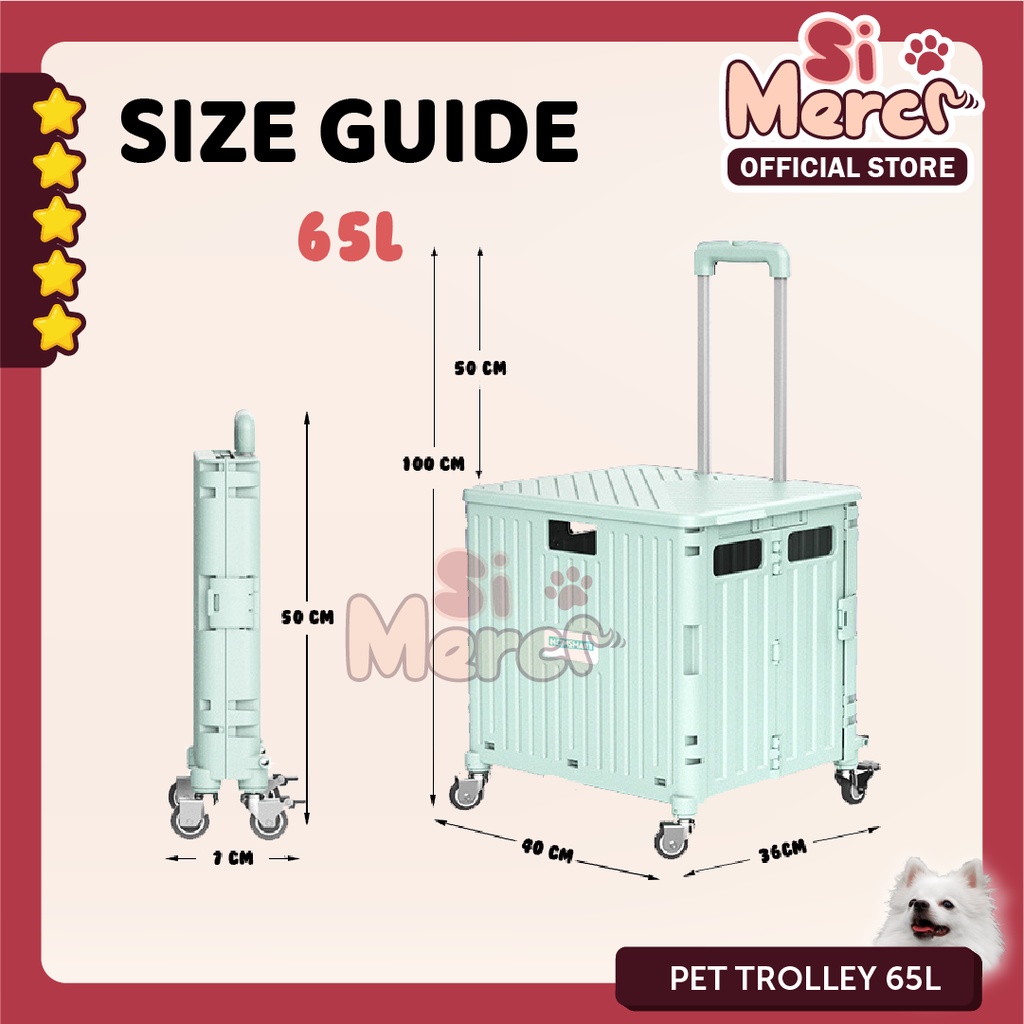 Stroller Troli Anjing Empat Roda Praktis / Trolley Keranjang Lipat Folded/  Trolley Dog Stroller Troley Lipat Troli Barang Trolley Keranjang Belanja Trolley Anjing Kucing