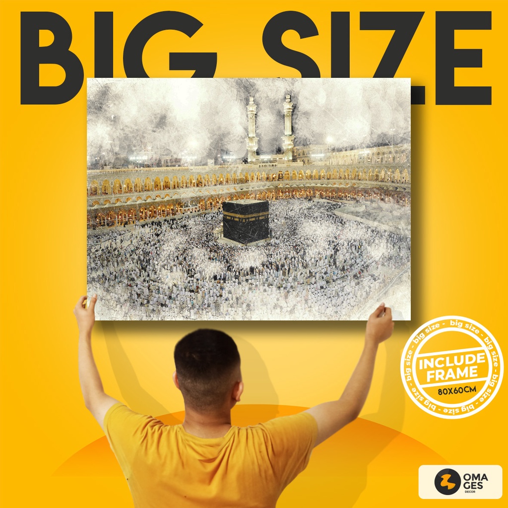 OMAGES hiasan dinding kabah ukuran besar 80x60cm