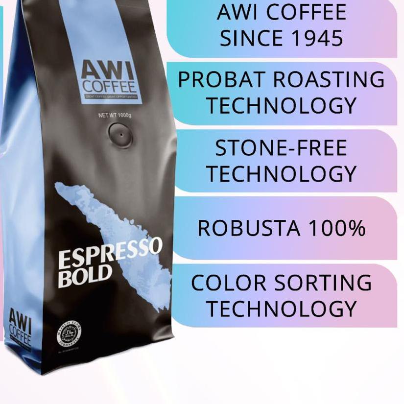

Diskon⭐✔️-AWI COFFEE ESPRESSO BOLD 1Kg | VARIASI: BIJI/ BUBUK