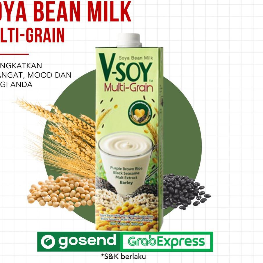 

PROMO⚡️⚡️-(SIAP KIRIM) V-soy Soya Milk 1 Liter UHT - Multi Grain