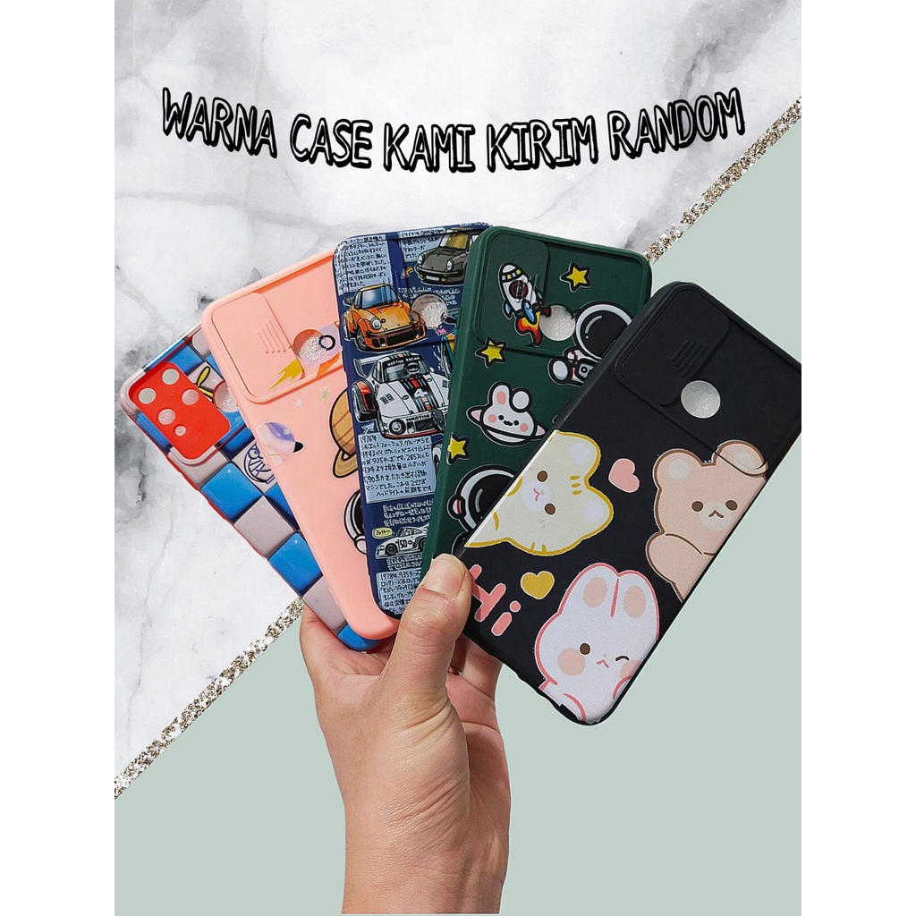 CASE SLIDE MOTIF KARTUN FOR SAMSUNG A02/M02 A20/A30 A21S SOFTCASE SLIDE KAMERA - BD