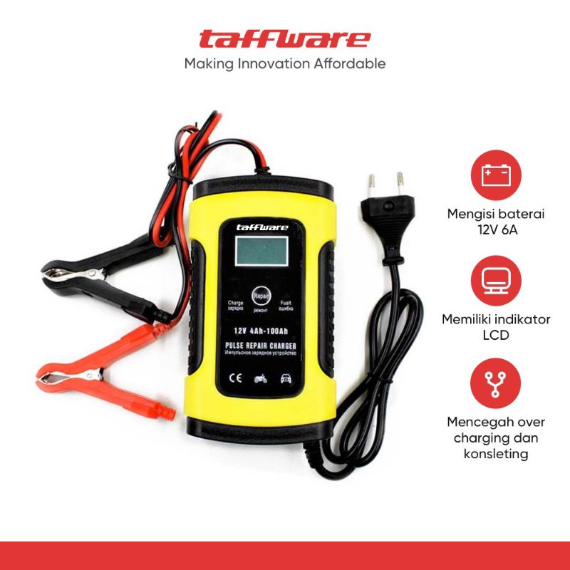 Charger aki mobil original taffware desulfator repair 12V 6A