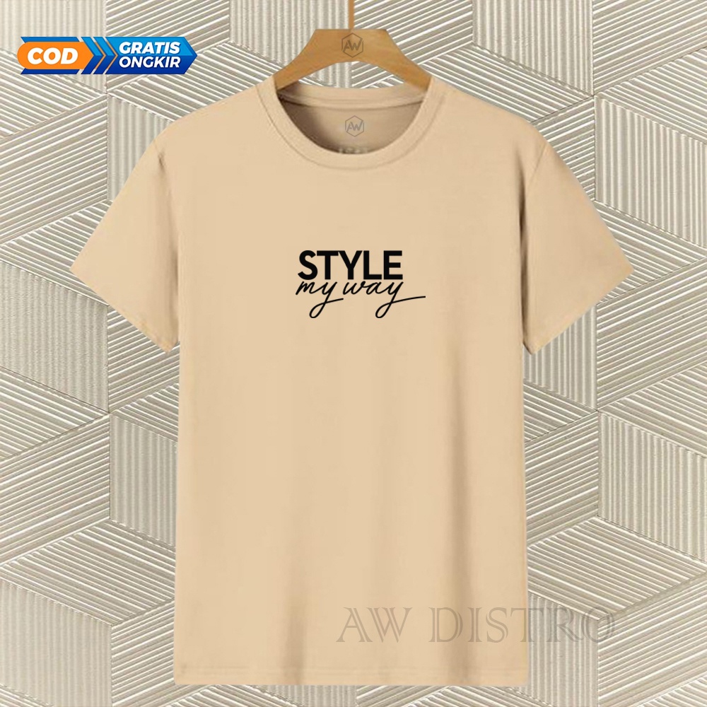 COD Baju Kaos Distro STYLE Tex Hitam Premium Quality Lengan Pendek