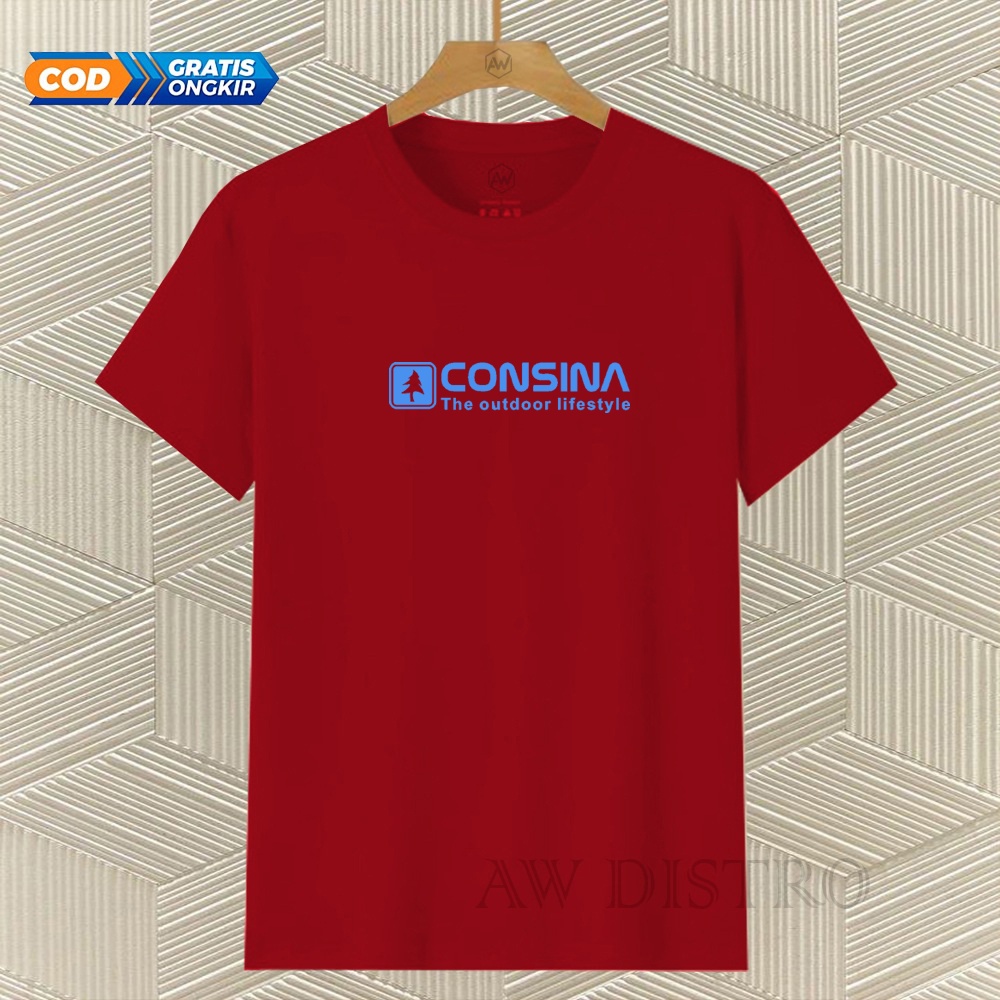 COD Baju Kaos Distro Csn 303 Text Sky Blue Premium Quality Lengan Pendek