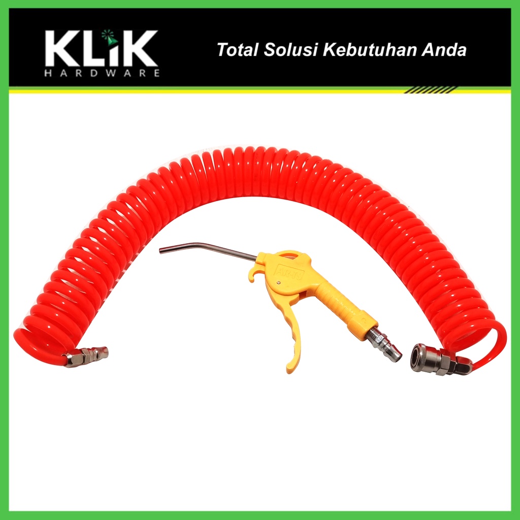 Paket Selang Recoil Angin Kompresor 6 9 12 Meter + Air Blow Gun Air Duster