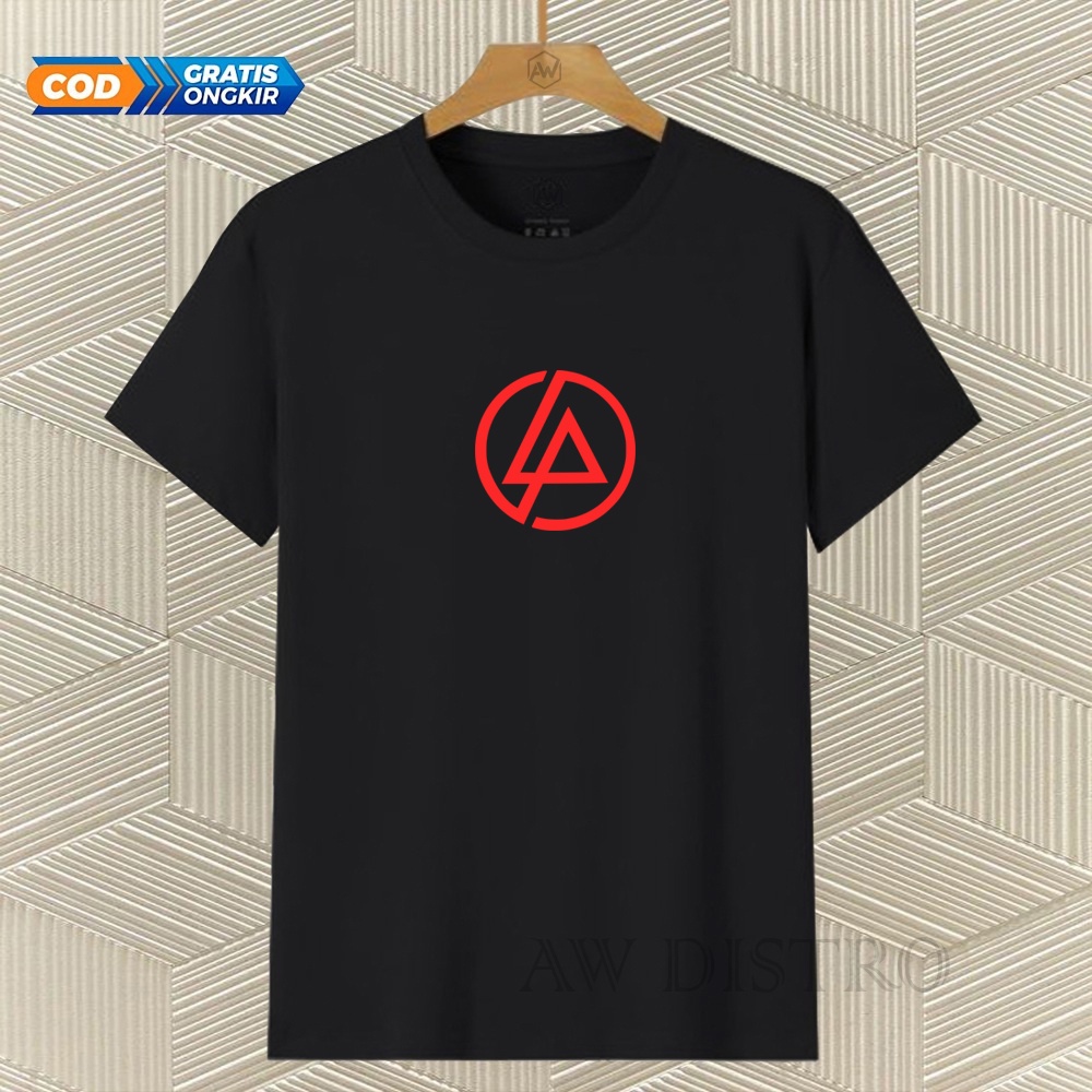 COD Baju Kaos Distro lp round Text Merah Premium Quality Lengan Pendek