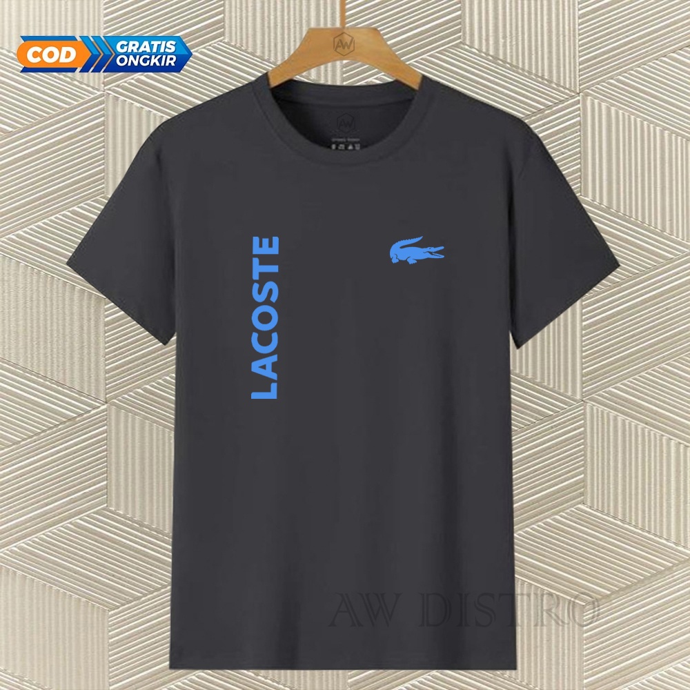 COD Baju Kaos Distro Lct Kirka Text Sky Blue Premium Quality Lengan Pendek