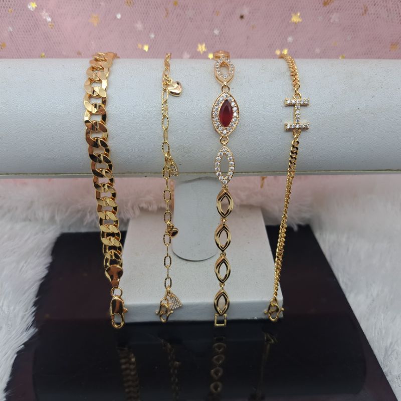 Gelang Dewasa wanita yaxiya Terbaru Rantai lapis emas anti karat COD