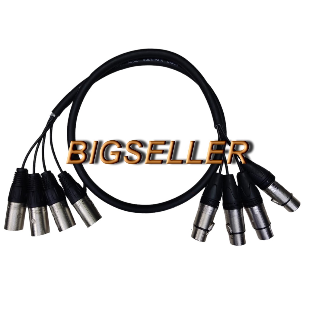 SNAKE KABEL 4 CHANNEL INPUT OUTPUT KABEL XLR FAMALE TO MALE 4 CHANNEL KABEL ISI 4 CANON