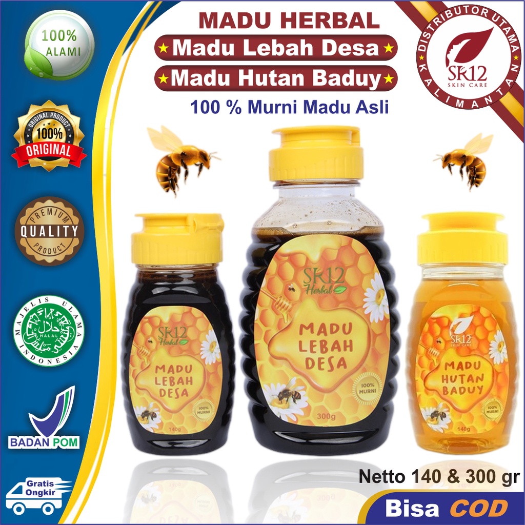 Madu Lebah Desa SR12 | Madu Hutan Akasia | Madu Asli | Meningkatkan Imunitas &amp; Daya Tahan Tubuh | Madu SR12 Herbal