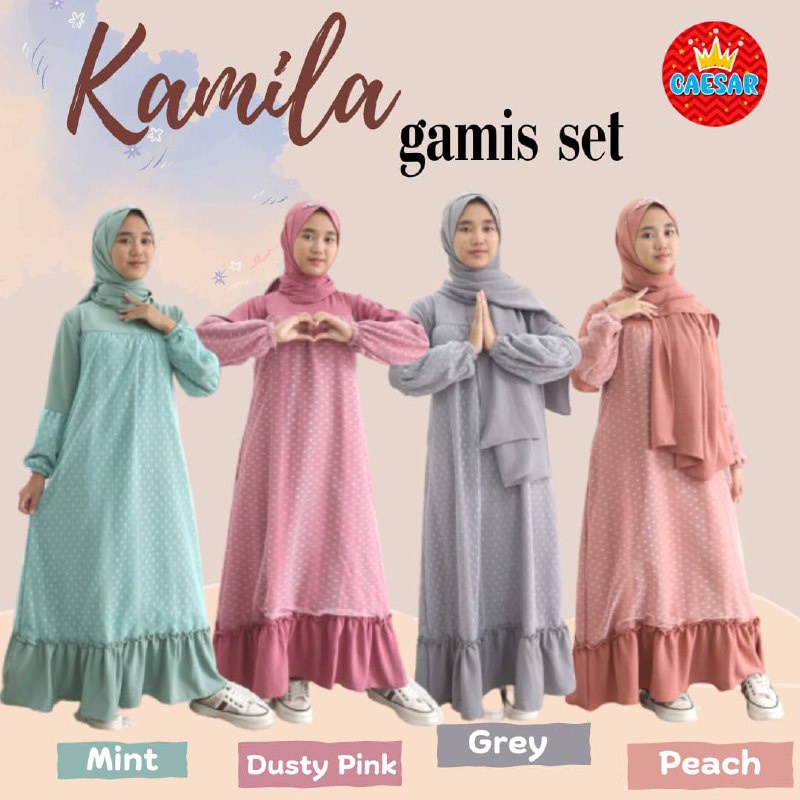 Set phasmina Gamis Remaja Kamila by Caesar