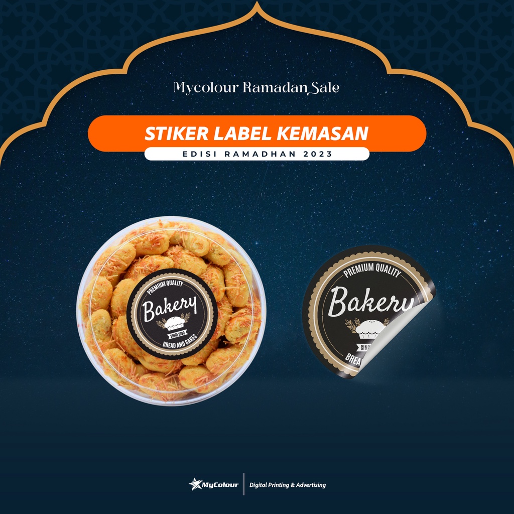 

Mycolour cetak custom stiker label kemasan produk makanan / minuman (ANTI AIR)