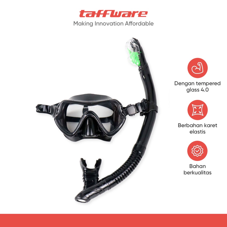 KACAMATA SELAM SCUBA DIVING SNORKELING TEMPERED GLASS AS303JF - TAFFSPORT