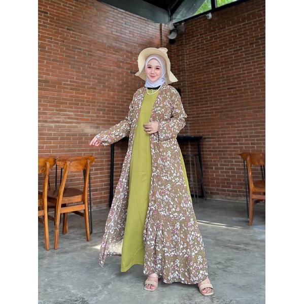 Dress Hajeera Kain Polos Lady Zara Motif Matt Ceruty babydol Resleting Depan