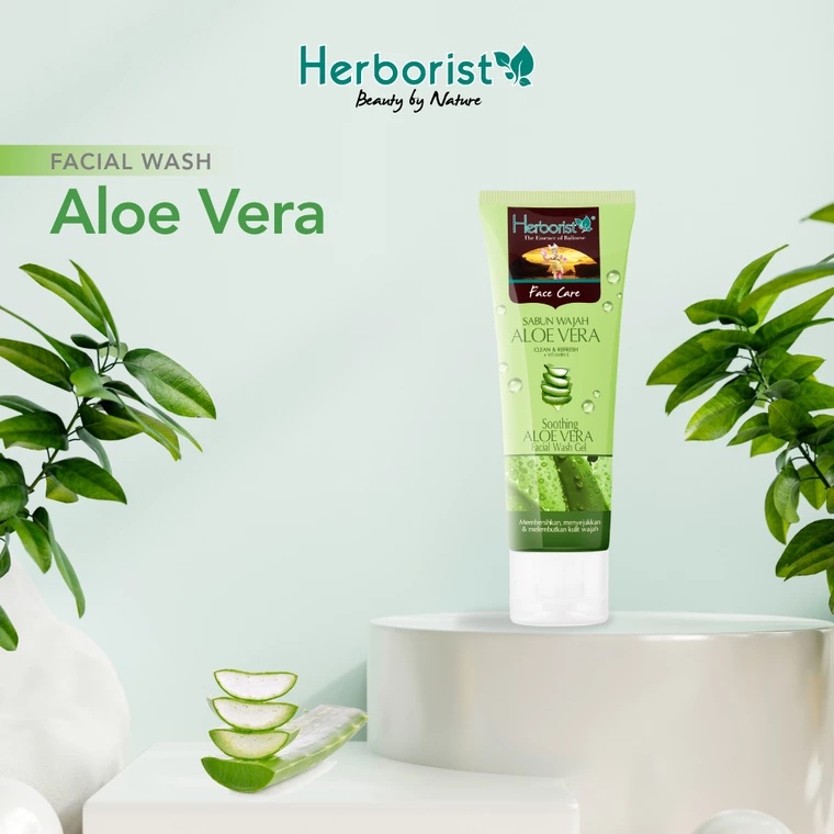 Herborist Facial Wash Gel (Sabun Wajah) Aloe Vera 80gr