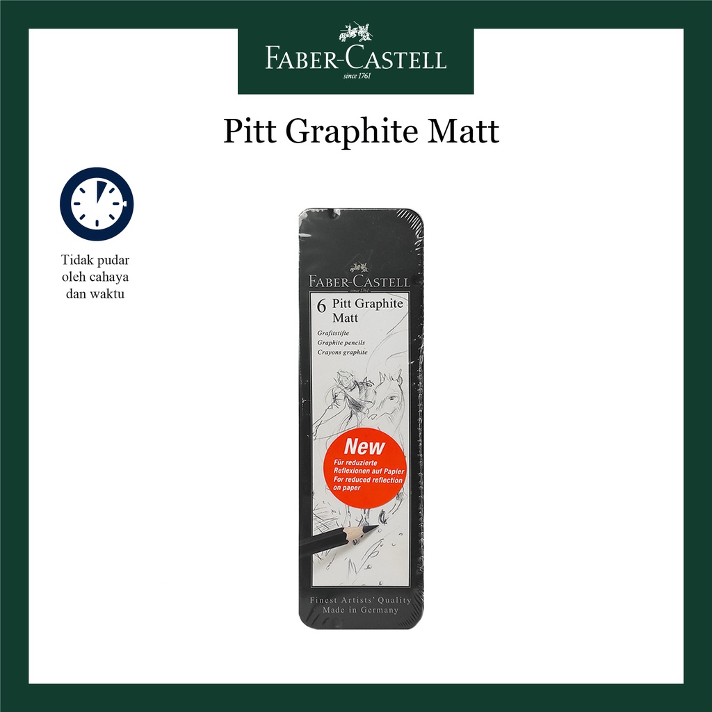 

mdn Pitt Graphite Matt Pencil Faber Castell / Pensil Pitt Graphite Matt Kemasan Tin Case