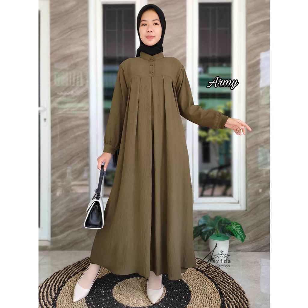 Midi Dress Crinkle Airflow Size L XXL // Aluna Crinkle Airflow Midi Dress