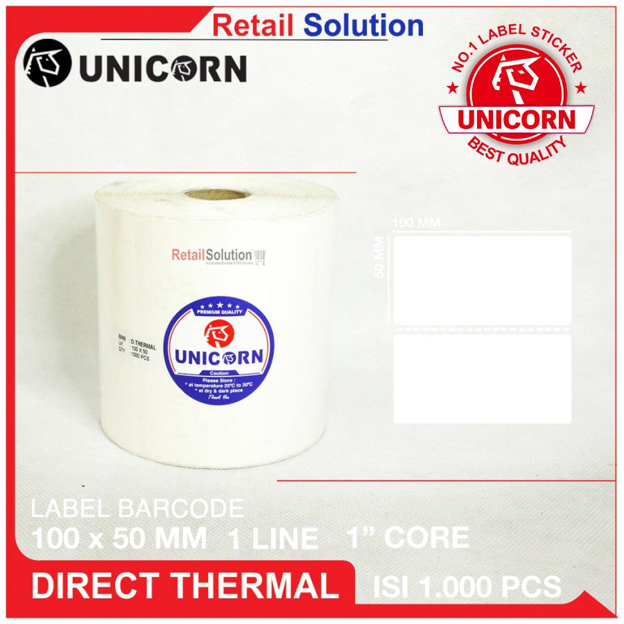 Sticker Label Barcode Thermal 100x50 mm / 100 x 50 mm / 100x50mm isi 1000