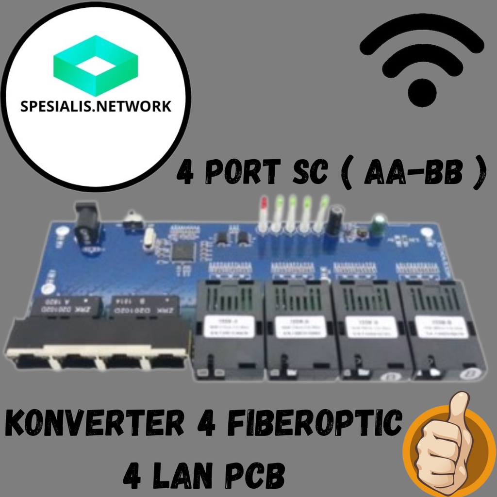 KONVERTER 4 FO 4 LAN PCB