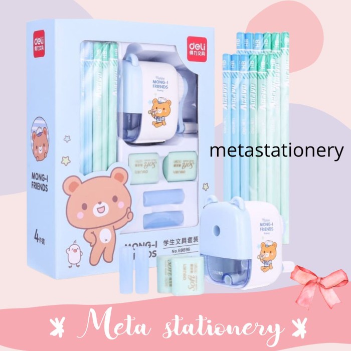 

Paket Alat Tulis / Stationery Set 4 in 1 Deli 68896