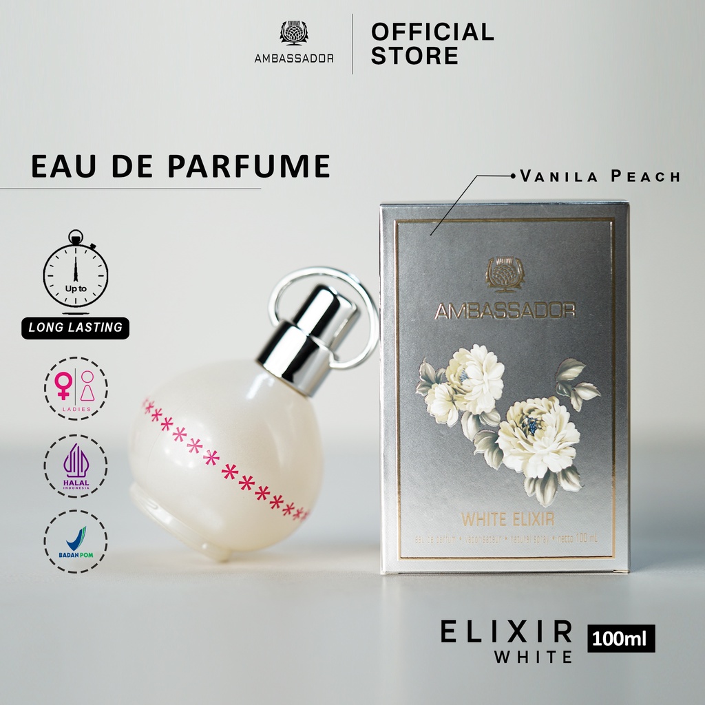 Ambassador Eau De Parfume White Elixir 100ml Parfum Wanita / Minyak Wangi