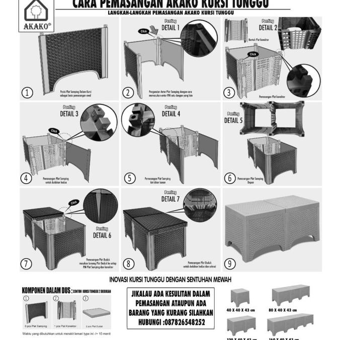 Kursi Panjang Plastik Akako - Kursi Tunggu Plastik/Kode : Aktb