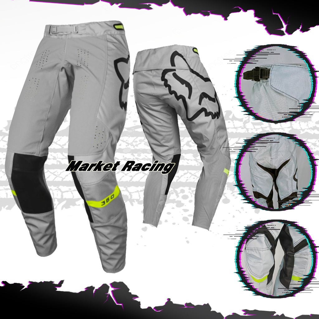 Celana Trail Motor Cross HITAM KUNING ABU (Celana Saja) Pakaian Jersey Jerset pants Motocross Cros A