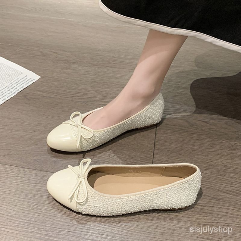 [✅BISA COD] #Sisjuly# Sepatu wanita / jahitan busur sepatu tunggal angin harum kecil wanita / sepatu