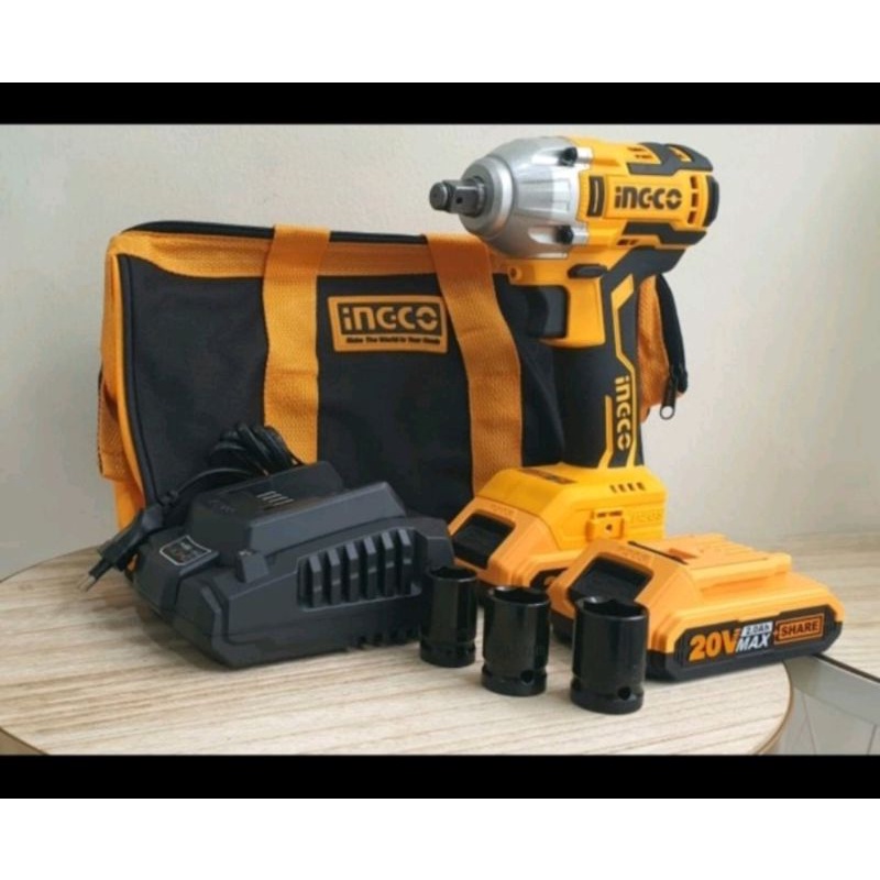 BOR BATERAI PEMBUKA RODA BAUT IMPACT WRENCH  1/2&quot; INGCO