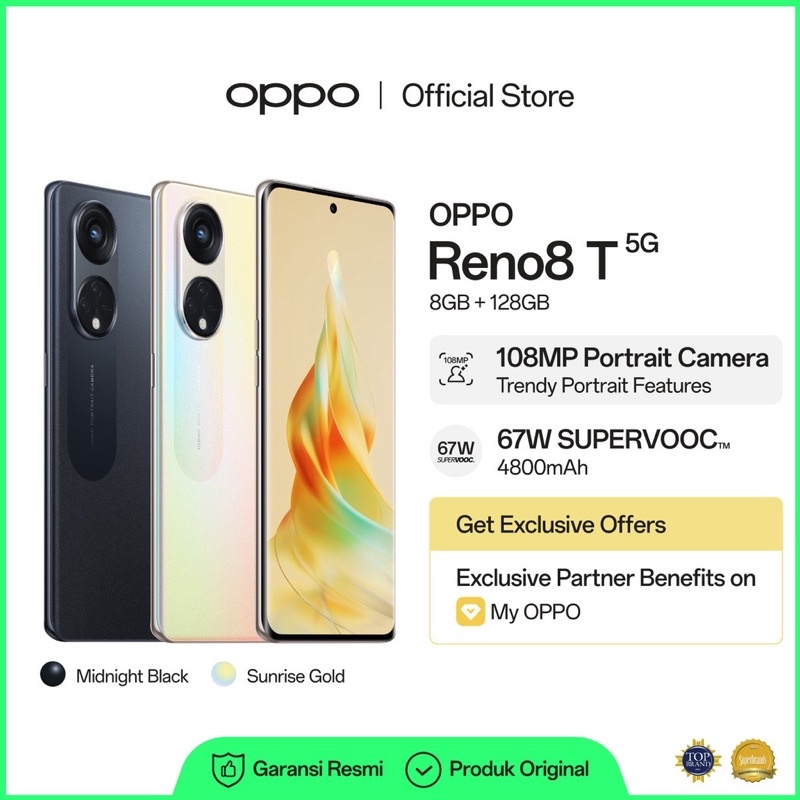 OPPO RENO 8T 5G 8/256 100%ORIGINAL BERGARANSI RESMI OPPO