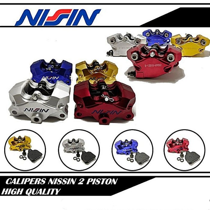 Ori Kaliper Monoblok Nissin 2 Piston Free 2Pcs Kampas Rem Cadangan