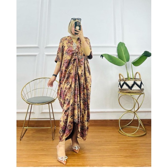 Kaftan silk motif sultan kaftan jumbo kaftan lebaran idul fitri gamis wanita murah dress pesta big