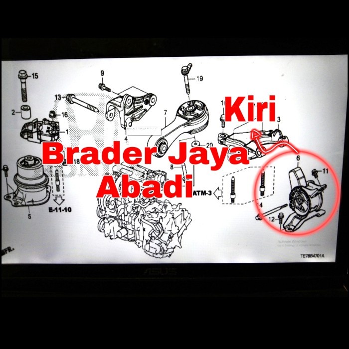 ENGINE MOUNTING RUBBER DUDUKAN MESIN KIRI MATIC MOBILIO BRIO 12 2017