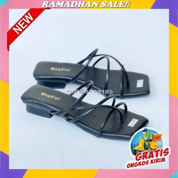 Sendal Tali Haigh Heels Kaca Wanita Cewek Remaja Tinggi Hak Heals 7Cm Kekinian 2023 Magdiel - Sunny 