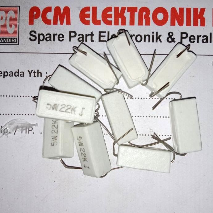 R 22k 22Kohm 22 K 5w 5watt 5 watt Resistor Kapur pcmelektrob9090 Buru Order