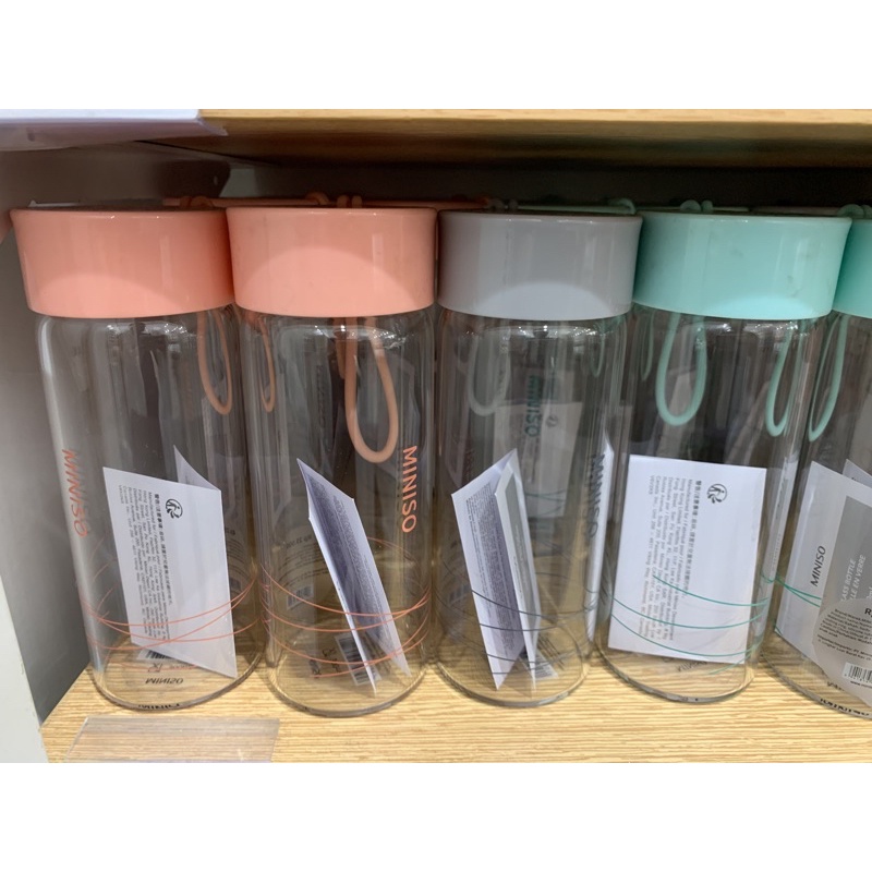 Botol minum travel kaca miniso