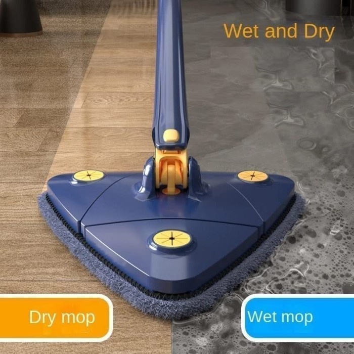 BAROKAH GAMIS TRIGONMOP PEL LANTAI SEGITIGA Kaca Pembersih serbaguna triangle debu sarang laba laba cleaner wall tembok mop floor adjustable telescopic